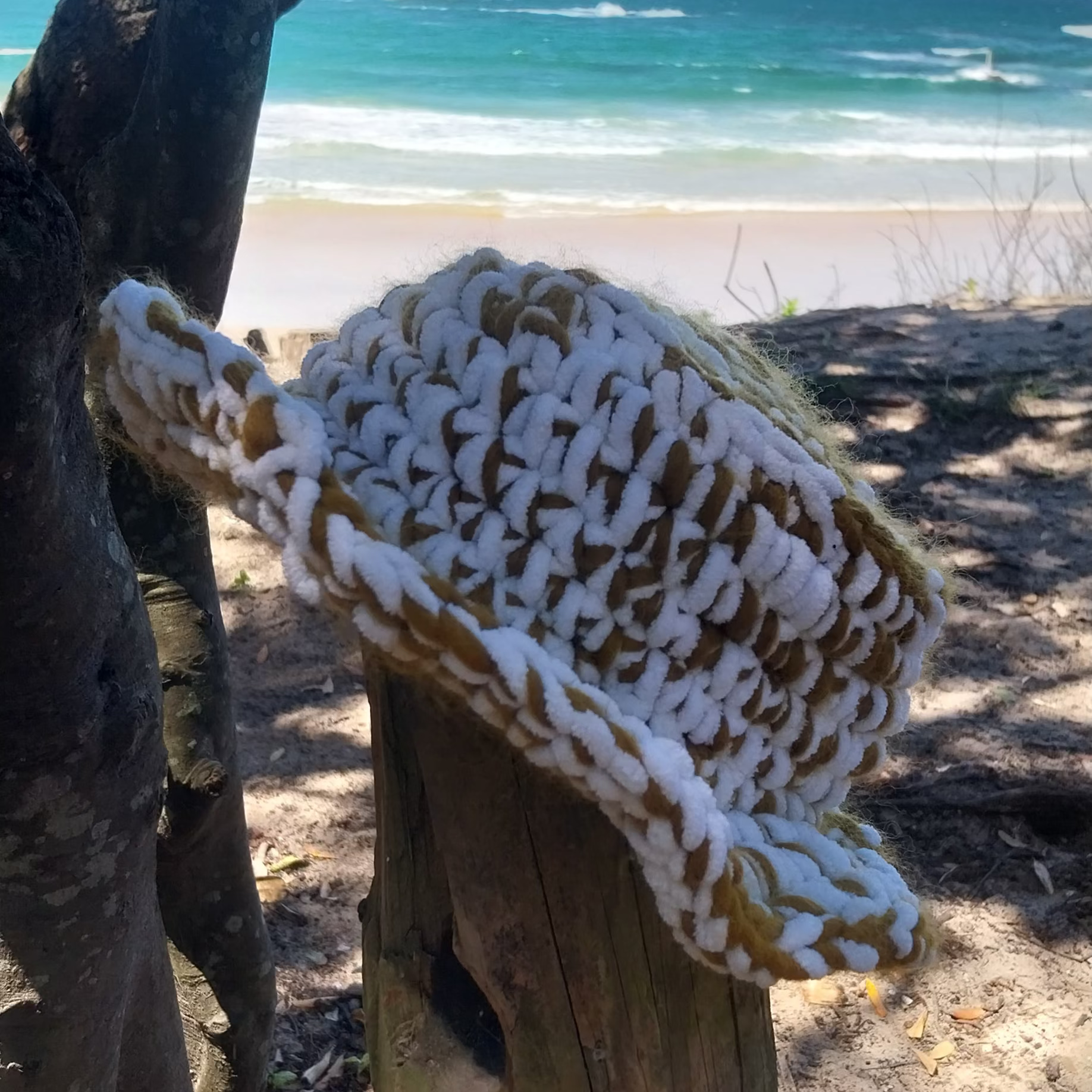 White and Gold Hat - Small