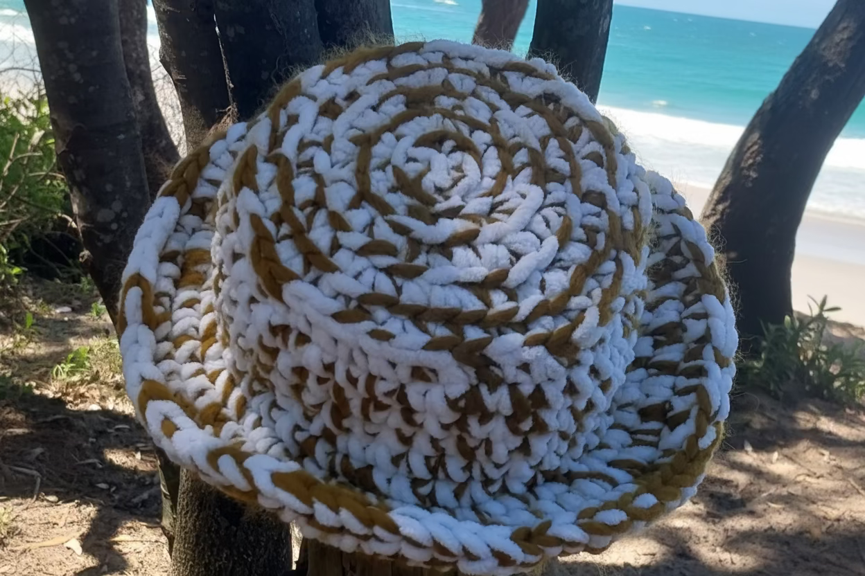 White and Gold Hat - Small